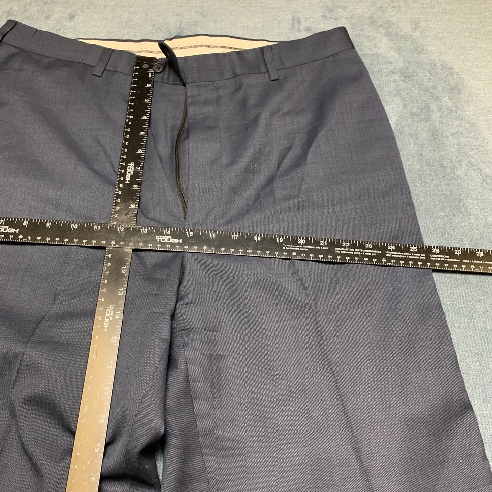 Mens Dress Pants 36 Gray Flat Front Business Formal Straight Leg Office Wear - Picture 7 of 14